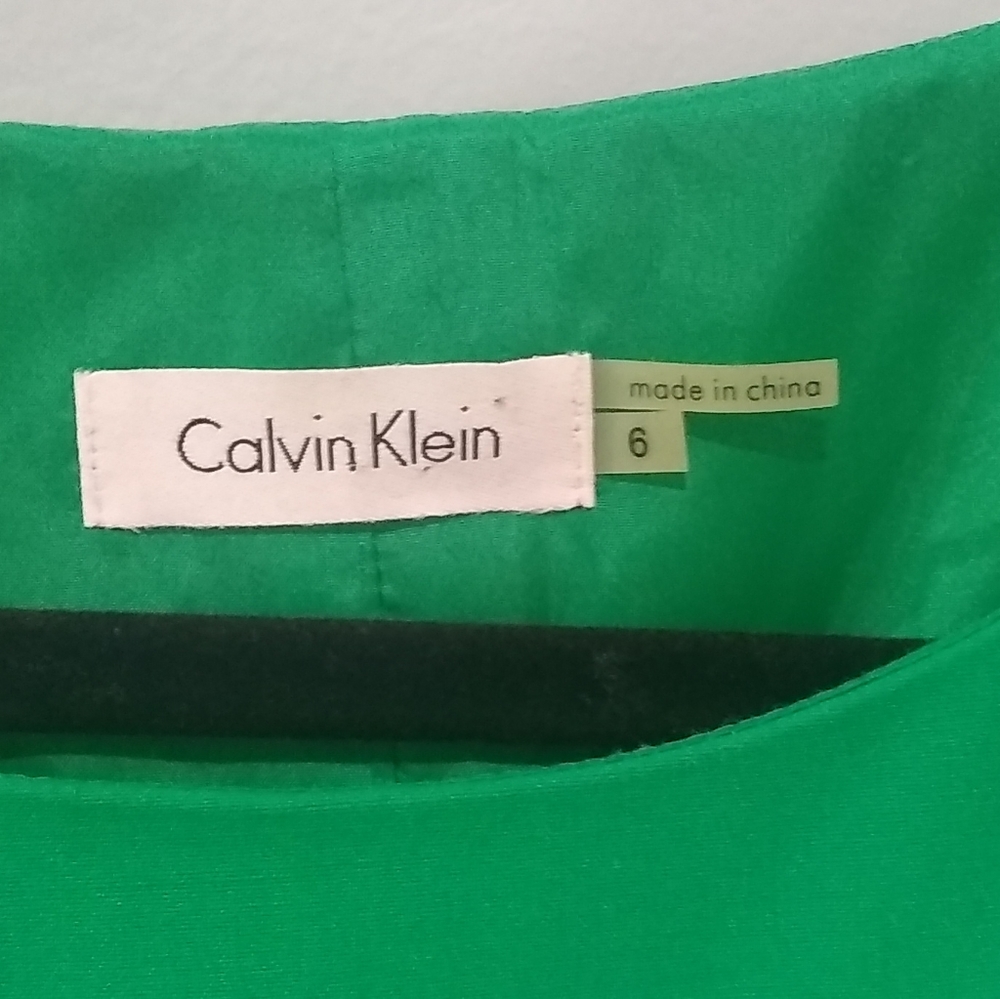 Calvin Klein Emerald Green belted sheath dress